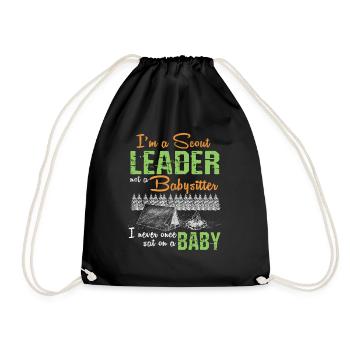 Scout Leader not a Babysitter Girl Group Boy Scout - Drawstring Bag - black - Front