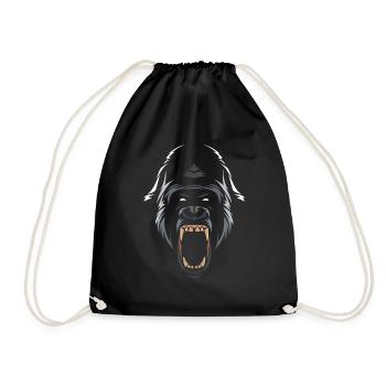 Tribal gorilla - Drawstring Bag - black - Front