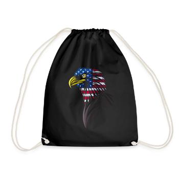 American tribal eagle - Drawstring Bag - black - Front