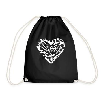 Plumbing Plumber Heart Tools - Drawstring Bag - black - Front