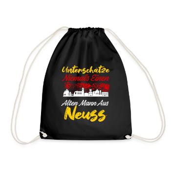 Unterschätze Niemals Einen Alten Mann Aus Neuss - Turnbeutel - Schwarz - Vorne