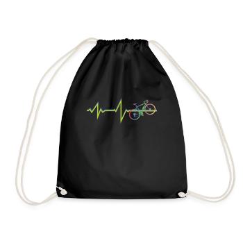 Bicycle Accessories Cyclist Motif - Drawstring Bag - black - Front