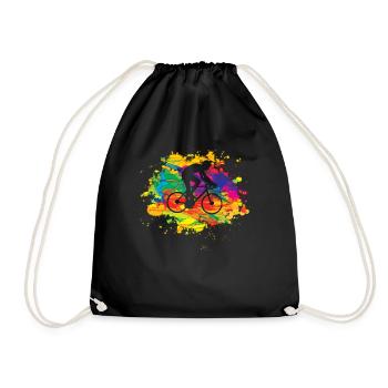 Bicycle Accessories Cyclist Motif - Drawstring Bag - black - Front
