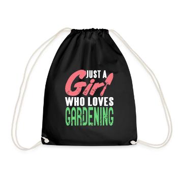 Jut A Girl Who Loves Gardening Gardener Retro - Turnbeutel - Schwarz - Vorne