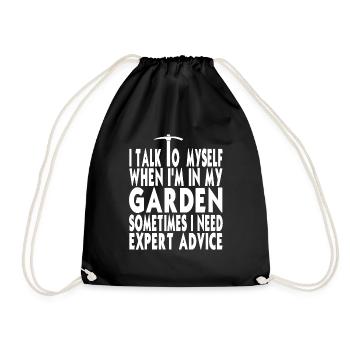 Je me parle à moi-même quand je suis dans mon jardin Conseils - Sac de sport léger - noir - Devant