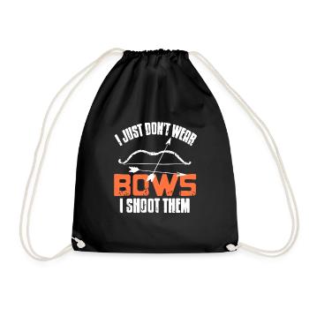 I Just Don't Wear Bows I Shoot Them Funny Hunter - Turnbeutel - Schwarz - Vorne