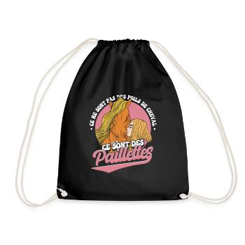 Phrase amusante sur le cheval - Sac de sport léger - noir - Devant