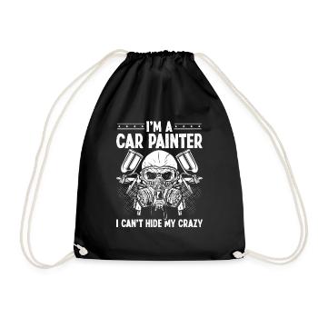 Vehicle Sprayer Cant hide my crazy Car PainterVehi - Drawstring Bag - black - Front