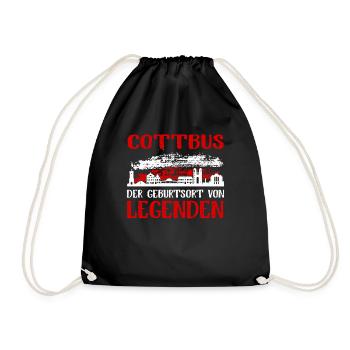 Cottbus Der Geburtsort Von Legenden - Turnbeutel - Schwarz - Vorne
