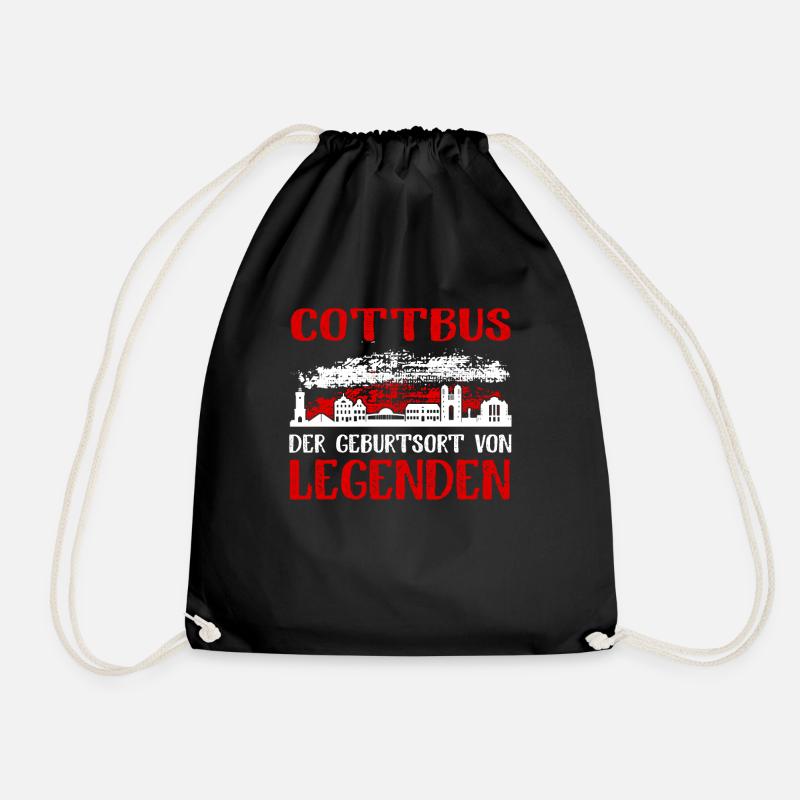 Cottbus Der Geburtsort Von Legenden - Turnbeutel - Schwarz