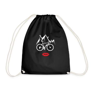 Bicycle Accessories Cyclist Motif - Drawstring Bag - black - Front
