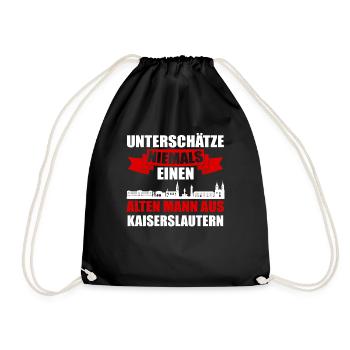 Unterschätze Niemals Einen Alten Mann Aus Kaiserla - Turnbeutel - Schwarz - Vorne