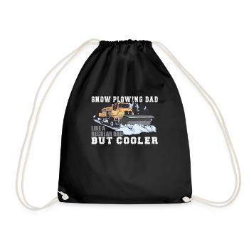 Snow Plowing Dad Snow Plow - Drawstring Bag - black - Front