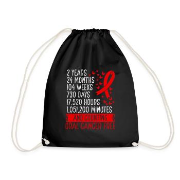 2 Years Oral Cancer Free Ribbon Movement - Turnbeutel - Schwarz - Vorne