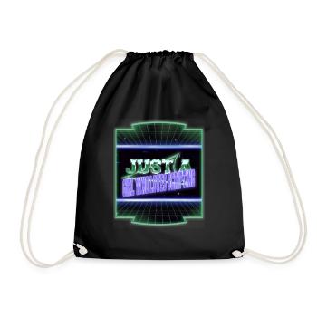present father christmas carols - Drawstring Bag - black - Front