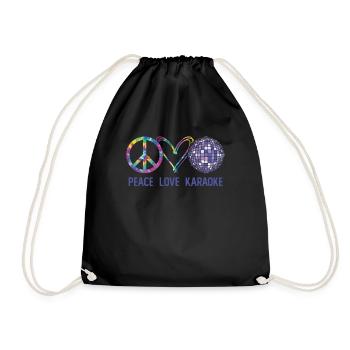 Karaoke Singer Retro Tie Dye Peace - Drawstring Bag - black - Front
