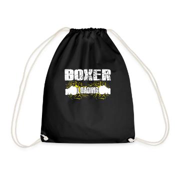 Boxer Loading Boxing Gloves Cool Boxing Gift Idea - Drawstring Bag - black - Front