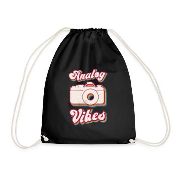 Retro Photographer Vintage Analog Vibes - Turnbeutel - Schwarz - Vorne