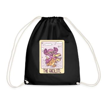 Kawaii Axolotl sur Dino Tarot Card - Sac de sport léger - noir - Devant