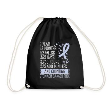 1 Year Stomach Cancer Free Ribbon Movement - Turnbeutel - Schwarz - Vorne