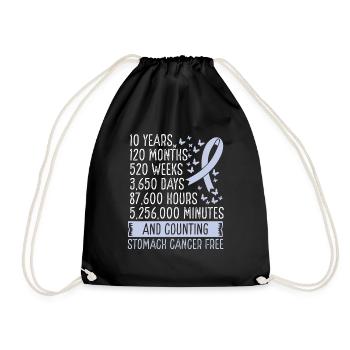 10 Years Stomach Cancer Free Ribbon Movement - Turnbeutel - Schwarz - Vorne