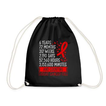 6 Years Throat Cancer Free Ribbon Movement - Turnbeutel - Schwarz - Vorne