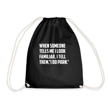 I Do Porn Sarcastic - Drawstring Bag - black - Front