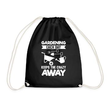 Jardiner chaque jour éloigne les fous - Sac de sport léger - noir - Devant