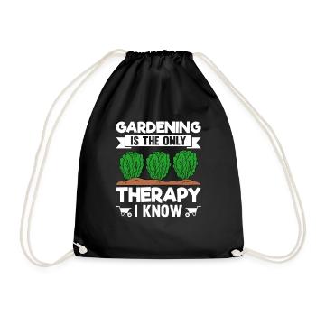 Gardening Is The Only Therapy I Know - Drawstring Bag - black - Front