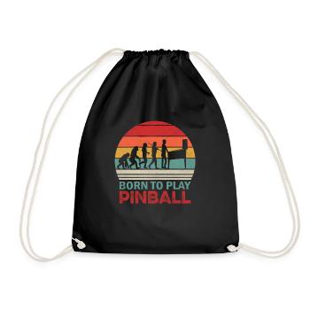 Pinball Machines Vintage Arcade Game Retro Lovers - Drawstring Bag - black - Front
