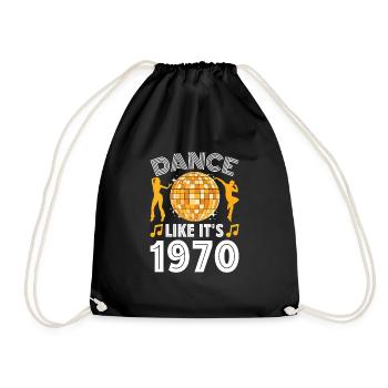 Retro Vintage Groovy Party Disco Ball Club Lifes - Drawstring Bag - black - Front