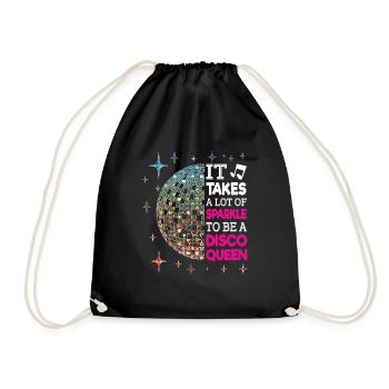 Vintage Disco Fever Lifes Party Retro Groovy Club - Drawstring Bag - black - Front