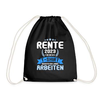 Rentner 2023 Rentnerin 2023 Rente 2023 - Turnbeutel - Schwarz - Vorne