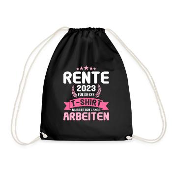 Rentner 2023 Rentnerin 2023 Rente 2023 - Turnbeutel - Schwarz - Vorne