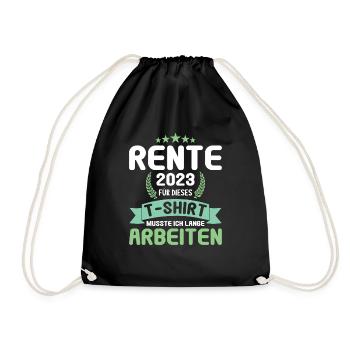 Rentner 2023 Rentnerin 2023 Rente 2023 - Turnbeutel - Schwarz - Vorne
