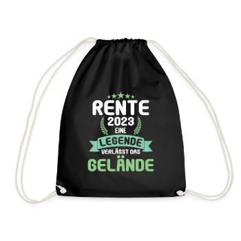 Rentner 2023 Rentnerin 2023 Rente 2023 - Turnbeutel - Schwarz - Vorne