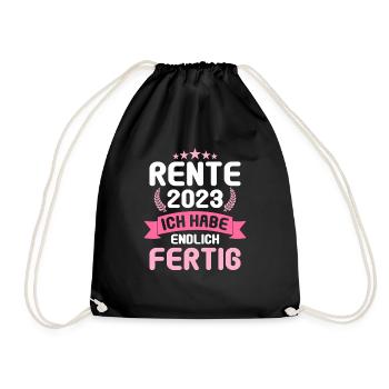 Rentner 2023 Rentnerin 2023 Rente 2023 - Turnbeutel - Schwarz - Vorne