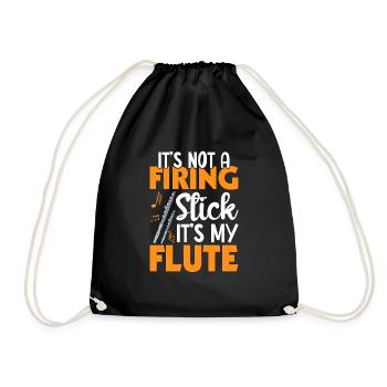 It's not a baton, it's my flute - Drawstring Bag - black - Front