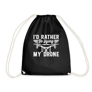 Pilote de drone quadcopter - Je préfère piloter mon D - Sac de sport léger - noir - Devant