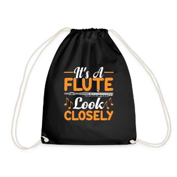 It's a flute, look closely - flute - Drawstring Bag - black - Front