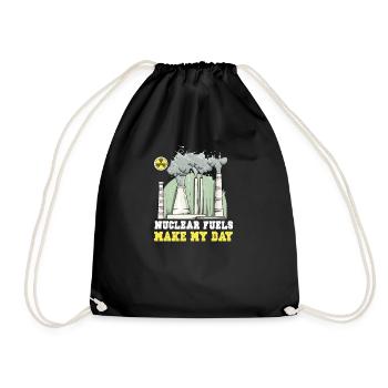 Nuclear power plant Nuclear energy Renewable energy - Drawstring Bag - black - Front