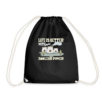 Nuclear power plant Nuclear energy Renewable energy - Drawstring Bag - black - Front