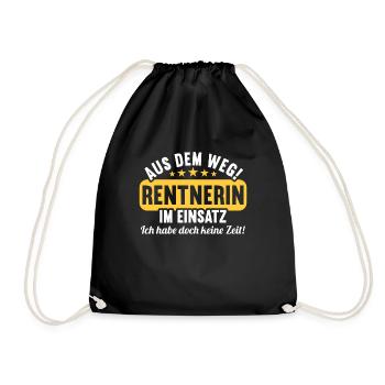 Rente 2023 Ruhestand Abschied Rentnerin 2023 - Turnbeutel - Schwarz - Vorne