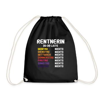 Rente 2023 Rentnerin To Do Liste Rentnerin 2023 - Turnbeutel - Schwarz - Vorne