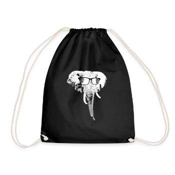 Elefant Sonnenbrille Elefantenliebe Tier Fan Elefa - Turnbeutel - Schwarz - Vorne
