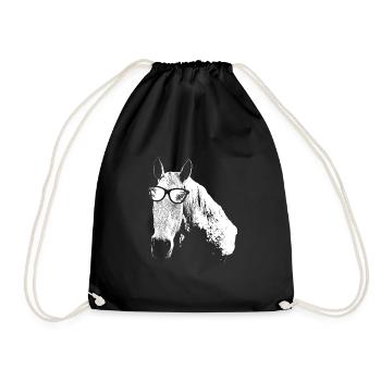 Pferd Sonnenbrille Uralub Reiten Pferdeliebe Pferd - Turnbeutel - Schwarz - Vorne