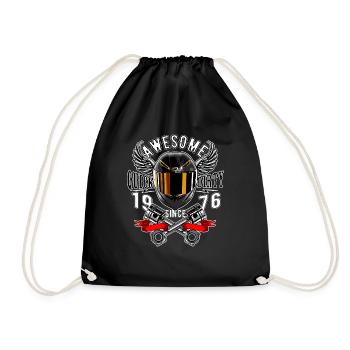 Awesome since 1976, Biker Geburtstag - Turnbeutel - Schwarz - Vorne