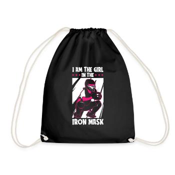 Softball Mask - Drawstring Bag - black - Front