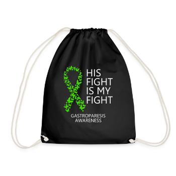 Mois du ruban de gastroparésie Son combat est mon combat - Sac de sport léger - noir - Devant