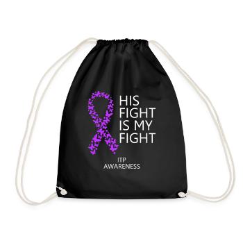 ITP Ribbon Month His Fight is my Fight - Drawstring Bag - black - Front